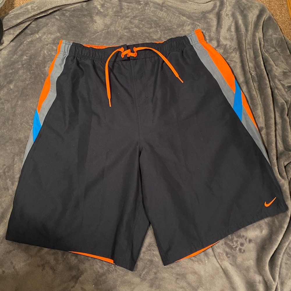 Nike Swimming Volley Shorts Men’s XL Orange Blue